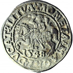 R-, Zygmunt II August, Półgrosz 1548, Wilno, rzymska 1