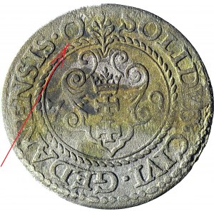 R, Stefan Batory, Szeląg 1579, Gdańsk, OTWARTY PIERŚCIEŃ, 11 notowań na 72