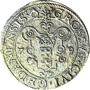 RR-, Stefan Batory, Grosz 1579, Gdańsk, GWIAZDKA po POL.D*, 3 szt. na 162