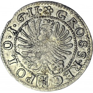 Zygmunt III Waza, Grosz 1611 Kraków, data 1.6.II. leżąca 6