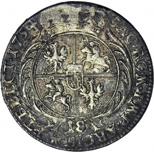 August III Sas, Ort 1754, Lipsk, ze starej kolekcji