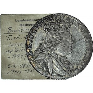 August III Sas, Ort 1755, Lipsk, ze starej kolekcji