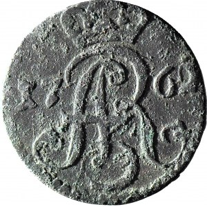RR-, August III Sas, Szeląg 1762 rozety, Toruń, najrzadszy rocznik
