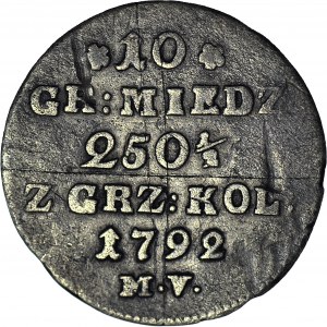 RR-, Stanisław A. Poniatowski, 10 groszy miedziane 1792, błąd MV