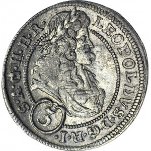 Śląsk, Leopold I, 3 krajcary 1695 MMW, Wrocław