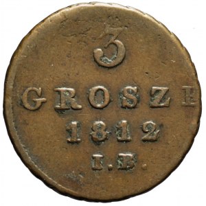 Księstwo Warszawskie, 3 grosze 1812 IB