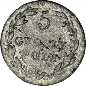 R-, Królestwo Polskie, 5 groszy 1820, rzadki rocznik, ładne