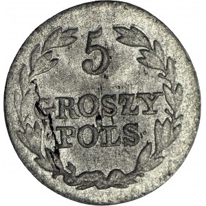 R-, Królestwo Polskie, 5 groszy 1827, duże napisy, rzadkie