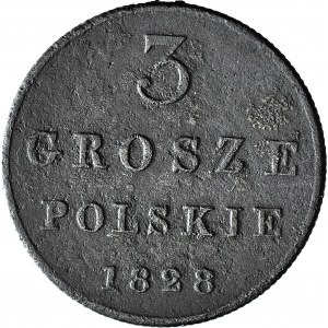 Królestwo Polskie, 3 grosze 1828 FH, Warszawa