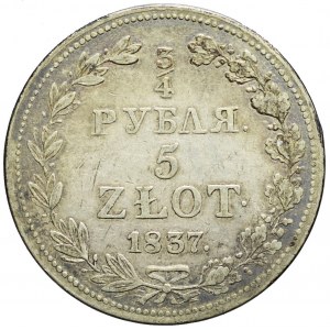 Zabór rosyjski, 5 złotych = 3/4 rubla 1837, Warszawa