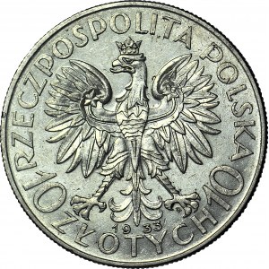 10 złotych 1933, Głowa, mennicza