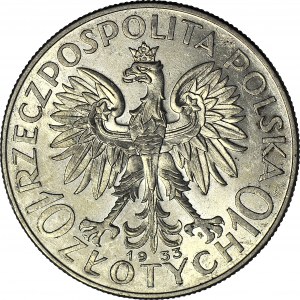 10 złotych 1933, Głowa, mennicza