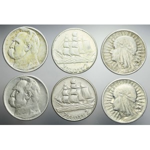 Zestaw sześciu monet 2 złote 1932-1936
