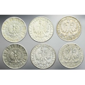 Zestaw sześciu monet 2 złote 1932-1936