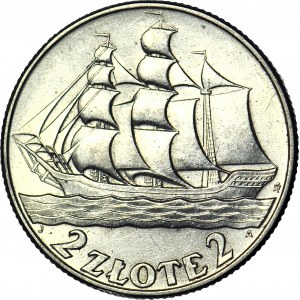 2 złote 1936, Żaglowiec, menniczy