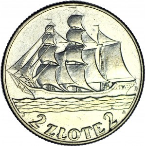 2 złote 1936, Żaglowiec, bardzo ładne