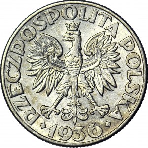 2 złote 1936, Żaglowiec, piękny