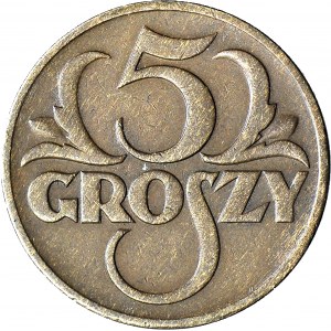 5 groszy 1934, najrzadszy rocznik, piękne