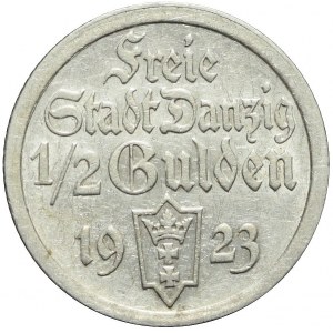 Wolne Miasto Gdańsk, 1/2 guldena 1923, ładne