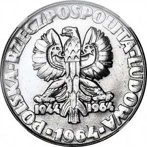10 złotych 1964, Sierp i kielnia, bez znaku mennicy, PRÓBA, nikiel