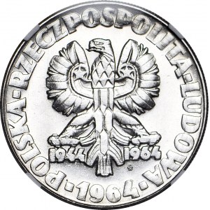 10 złotych 1964, Sierp i kielnia, ZE ZNAKIEM, PRÓBA, nikiel