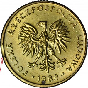 R-, 10 złoty 1989, DESTRUKT - błąd wykrojnika