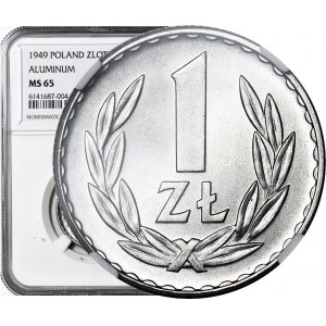 1 złoty 1949, Aluminium, mennicze