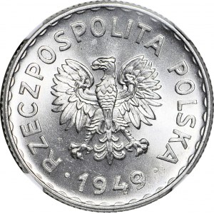 1 złoty 1949, Aluminium, mennicze