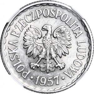 1 złoty 1957, najrzadszy rocznik, ok. mennicze