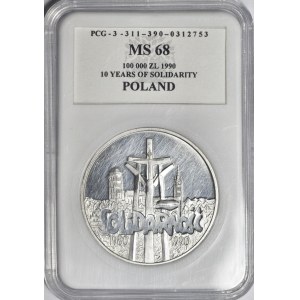 100.000 złotych 1990, Solidarność, typ A