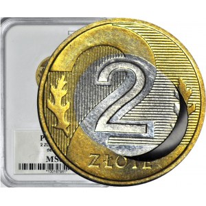 R-, 2 złote 2008, niecentrycznie otwór w pierścieniu zewnętrznym