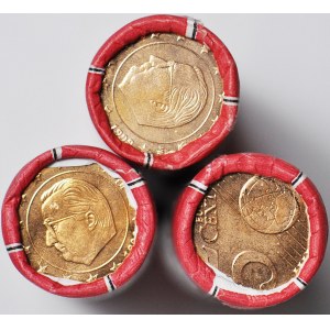 Belgia, 3 rolki po 50 szt., 5 centów 1999, pierwszy rocznik