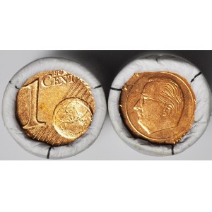 Belgia, 2 rolki po 50 szt., 1 cent 1999, pierwszy rocznik