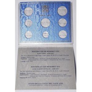 Watykan, 12 szt. oryginalne etui na zestawy rocznikowe monet Euro 2012 i 2013