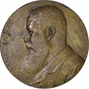 Belgia, medal 1910, Ernest Agker architekt, brąz 65mm