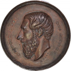 Belgia, Leopold II Roi, medal rolniczy, brąz 46mm