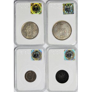 Belgia, Katanga, Niemcy, zestaw 4 szt. monet