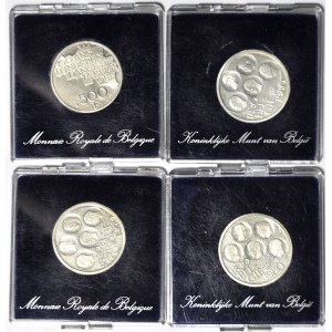 Belgia, 500 franków 1980, Bruksela, 150 rocznica niepodległości, 4 sztuki