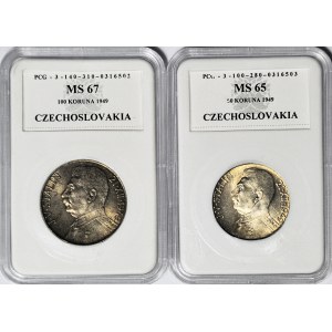 Czechosłowacja, 50 i 100 koron 1949, Józef Stalin