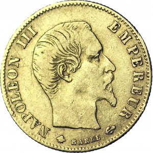 Francja, Napoleon III, 5 franków 1860 BB, Strasbourg