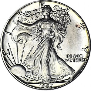 Stany Zjednoczone Ameryki (USA), 1 dolar Orzeł 1987, srebro