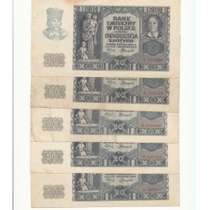 20 złotych 1940 - 5 sztuk