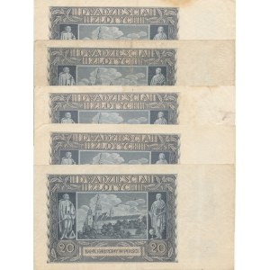 20 złotych 1940 - 5 sztuk