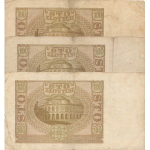 100 złotych 1940 - 3 sztuki
