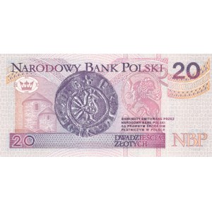 20 złotych 1994, druk TDLR Londyn, AA 0023944, dwa zera na początku