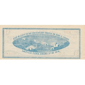 Meksyk, La Tesorería de la Federación, Saltillo, 1 peso (1 dolar) 1914, seria B-B