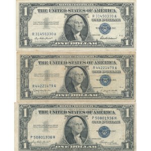 Stany Zjednoczone Ameryki (USA), zestaw 3 szt. 1 dolar 1935 i 1957