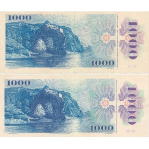 Czechosłowacja, zestaw 2 szt., 1.000 koron 1985, ser. C75 i C85