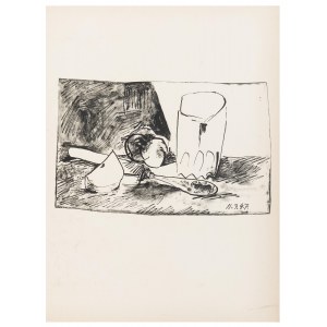 Pablo Picasso (1881 Malaga - 1973 Mougins), Pommes, verre et couteau, 1947