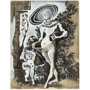 Pablo Picasso (1881 Malaga - 1973 Mougins), Venus et L'amour voleur de miel, ok. 1960